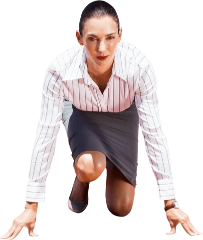 transparent businesswoman ready to start position - Download Free Stock Videos Pikwizard.com