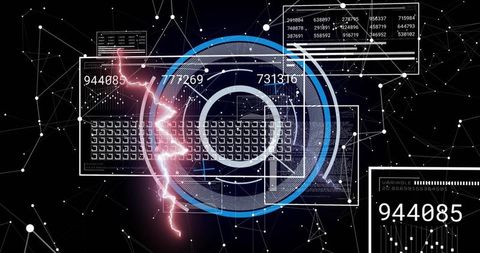 Futuristic digital hud interface displaying numeric data