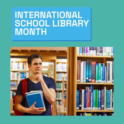 Pensive Student Celebrating International School Library Month - Download Free Stock Templates Pikwizard.com
