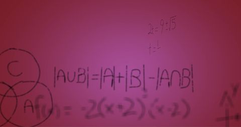Abstract math formulas on pink background