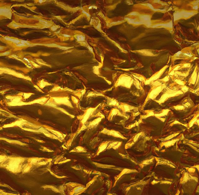 Image of close up of details of gold texture with copy space. Gold colour and texture concept.