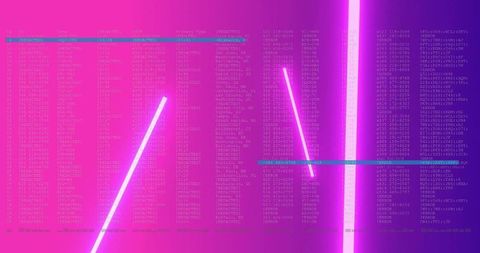 Futuristic Neon-Cyberpunk Interface with Streaming Code