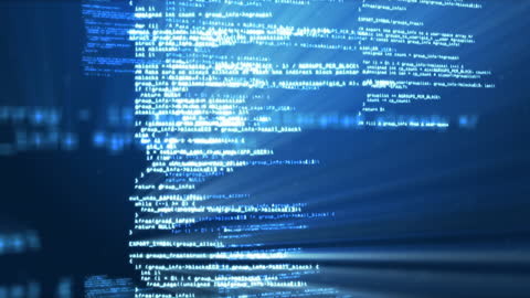 Digital Data Processing with Blue Network Background