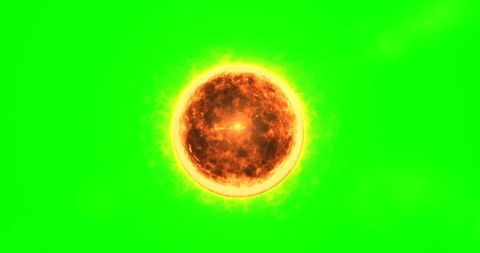 Radiant Sun Against Vibrant Green Background - Download Free Stock Images Pikwizard.com
