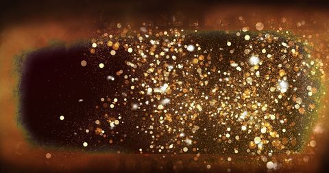 Glittering gold frame with sparkling confetti texture