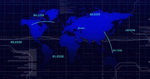 Digital Global Map Interface with Data Streams - Download Free Stock Images Pikwizard.com