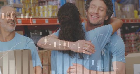 Volunteers Sharing Emotional Moment in Warehouse - Download Free Stock Images Pikwizard.com