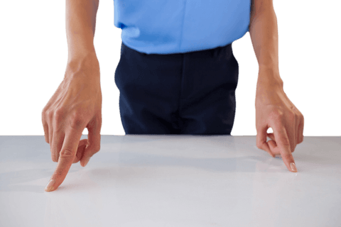 transparent woman's hands pointing index fingers at table surface - Download Free Stock Videos Pikwizard.com