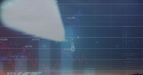 Digital Financial Data Overlay on Urban Sky - Download Free Stock Images Pikwizard.com