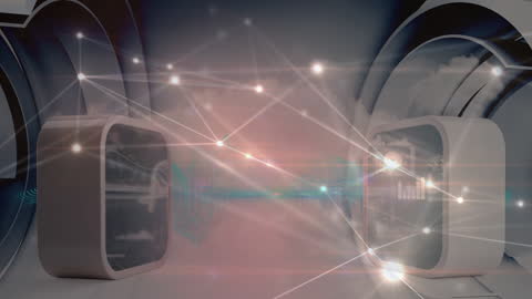 Futuristic Data Network with Abstract Visualization