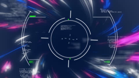 Futuristic Digital User Interface with HUD Elements