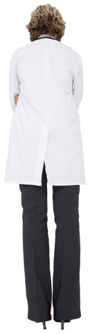 Rear View of Female Doctor on Transparent Background for Healthcare Use
