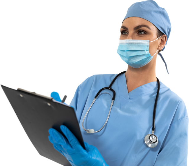 Transparent Healthcare Worker Writing Patient Information Wearing PPE - Download Free Stock Videos Pikwizard.com