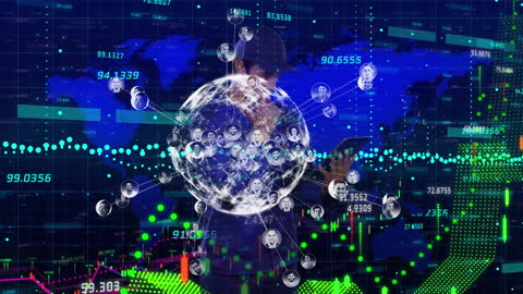 Global Networking Concept with Digital Books and Statistics