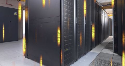 Modern Data Center with Illuminated Servers and Networking Equipment - Download Free Stock Images Pikwizard.com