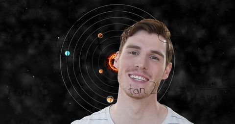 Visionary entrepreneur imagined in cosmic thought