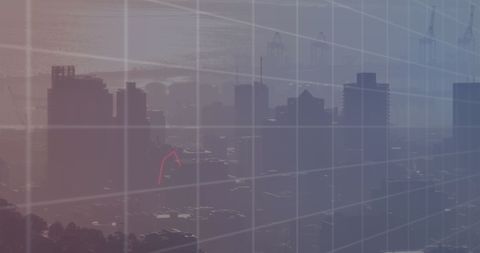 Digital Financial Data Interconnected with Cityscape - Download Free Stock Images Pikwizard.com