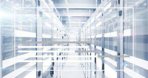 Financial Data Animation in Modern Server Room