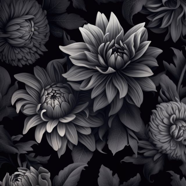 Black and White Chrysanthemum Flowers Background - Download Free Stock Images Pikwizard.com