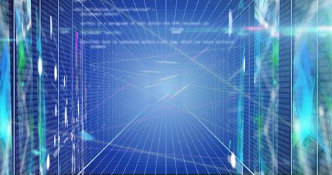 Futuristic Data Network with Dynamic Digital Grid - Download Free Stock Images Pikwizard.com