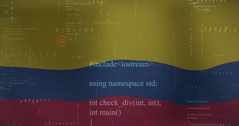 Digital Transformation and Data Processing Over Colombian Flag