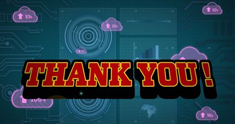 Thank You Message with Digital Communication Interface - Download Free Stock Images Pikwizard.com