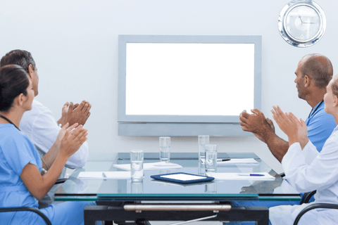 medical professionals applauding during transparent meeting - Download Free Stock Videos Pikwizard.com