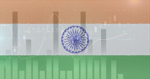 covid-19 graphs overlaying indian flag illustrating pandemic impact - Download Free Stock Images Pikwizard.com