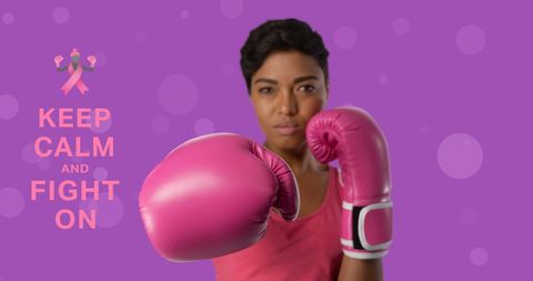 Biracial Female Boxer Promotes Breast Cancer Awareness Campaign