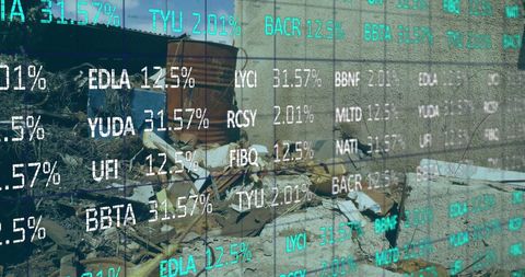 Financial Data Overlaid on Industrial Waste Site Highlighting Commentary - Download Free Stock Images Pikwizard.com