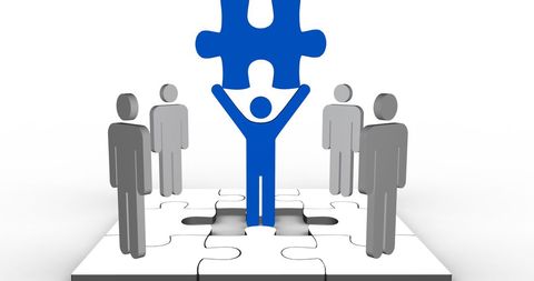 Symbolic Teamwork Celebrating National Puzzle Day with Success - Download Free Stock Images Pikwizard.com