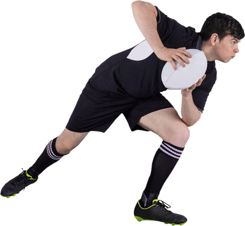 transparent rugby player running with ball dynamic motion - Download Free Stock Videos Pikwizard.com