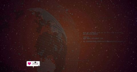 Futuristic Digital Globe with Data Points and Notifications