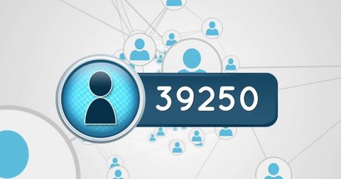 Digital network growth concept with profile icon and notifications