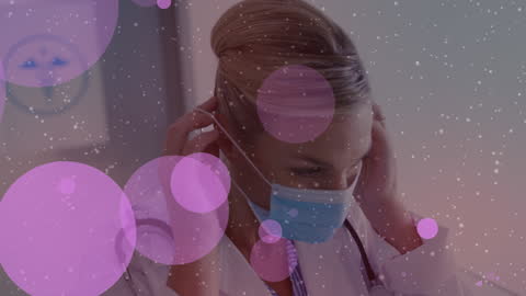 Healthcare Worker Preparing for Work with Mask