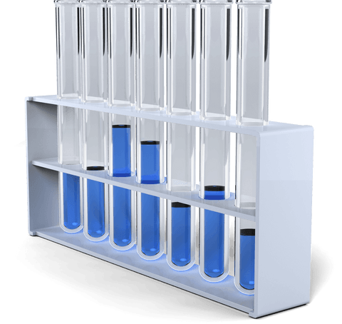 Transparent Test Tubes with Blue Liquid on Stand for Science Research - Download Free Stock Videos Pikwizard.com