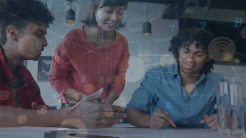 Interconnected Students Collaborating on Technology Projects