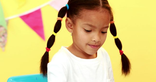 Bilingual Preschooler Engaged in Activities in Colorful Classroom - Download Free Stock Images Pikwizard.com