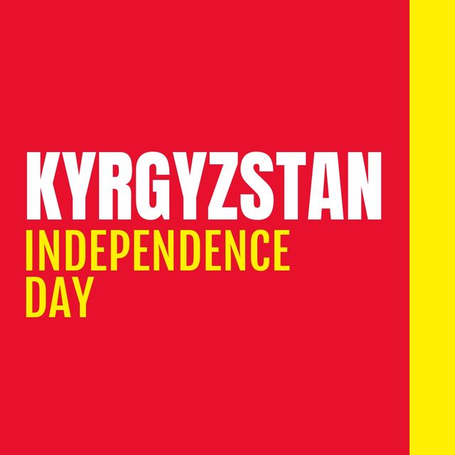 Dynamic background for Kyrgyzstan Independence Day celebrations. Useful for creating posters, social media posts, greeting cards, and event advertisements emphasizing national pride and patriotism.