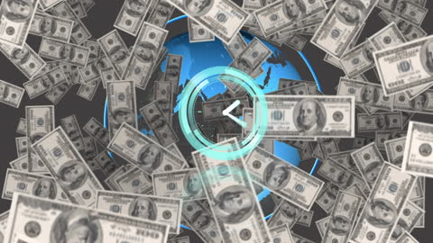 Concept of Global Finances with Money and Time