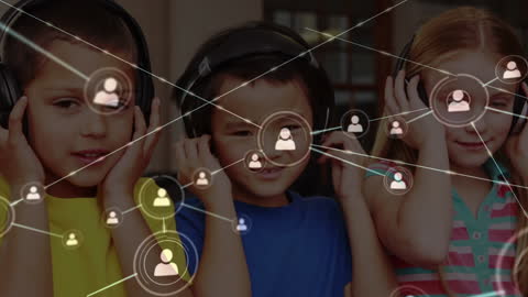 Children Connecting Digitally with Network Graphics