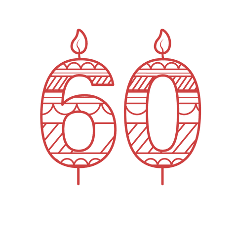 patterned red 60th birthday celebration candles transparent design - Download Free Stock Videos Pikwizard.com