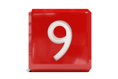 Transparent Red Cube with Number Nine Illustration - Download Free Stock Videos Pikwizard.com