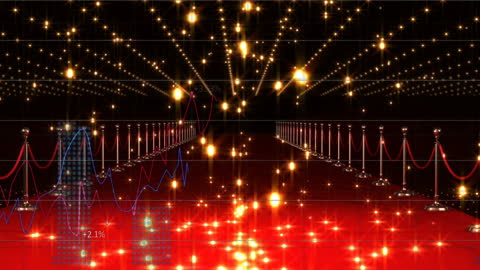 Dynamic Data and Lights on Dramatic Red Carpet