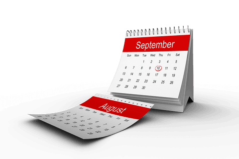 transparent spiral calendar flipping months august september - Download Free Stock Videos Pikwizard.com