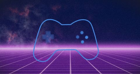 Futuristic Game Controller with Retro Grid Design - Download Free Stock Images Pikwizard.com