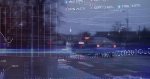 Futuristic Digital Data Landscape with Grid Overlay