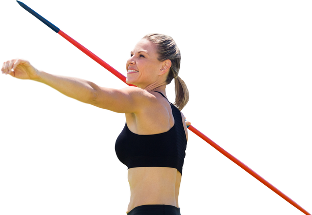 Transparent Javelin Throwing Female Athlete in Action Pose - Download Free Stock Videos Pikwizard.com