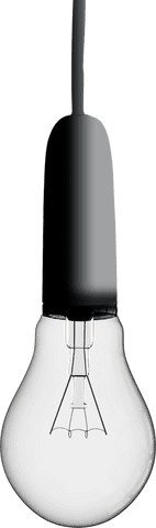 Transparent Light Bulb Vector with Dark Interior