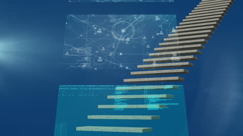 Abstract Digital Ladder with Data Connectivity Overlay